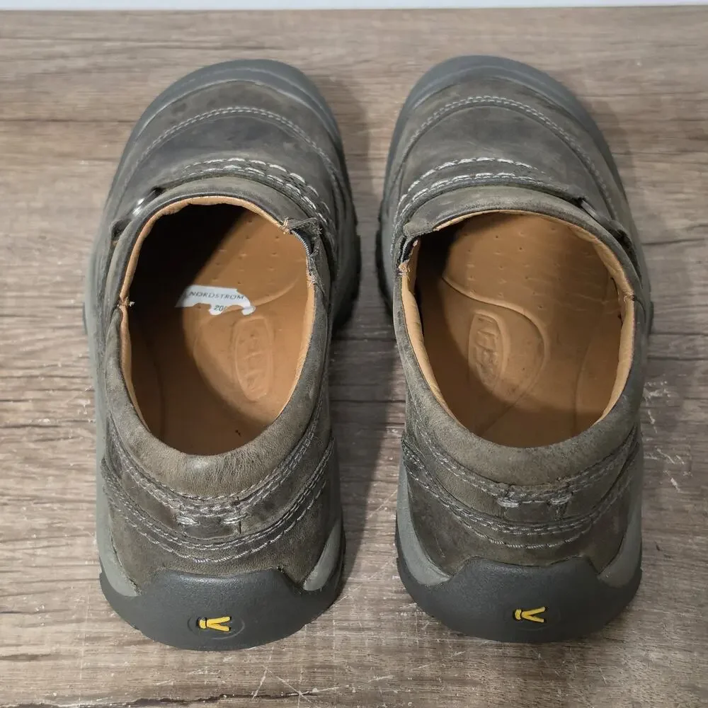 Keen Kaci II Women's Leather Clogs Slip-On Comfort Shoes Size 8 Castor Gray